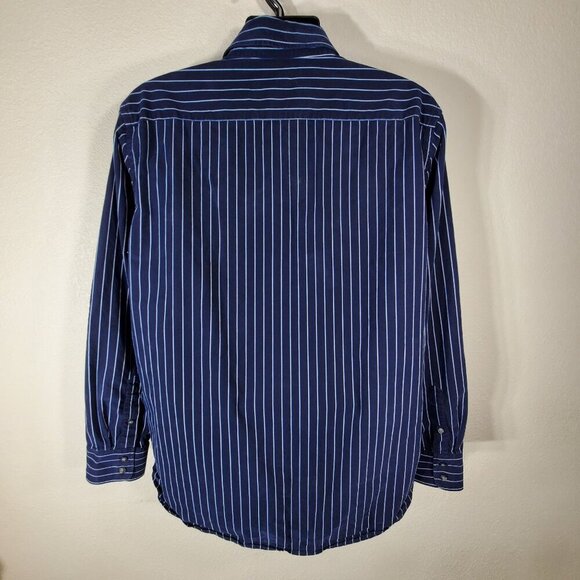 American Eagle Mens Blue & White Striped Shirt XL Button Down Premium Vtg Fit - Picture 2 of 10
